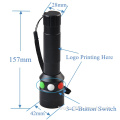 High Quality 3 Colour Light Traffic Rechargeable Flashlight